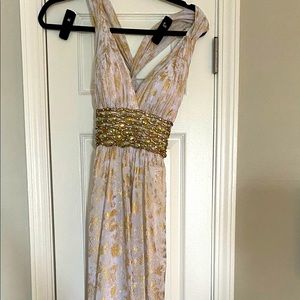 Gorgeous,formal floor length gold and white.